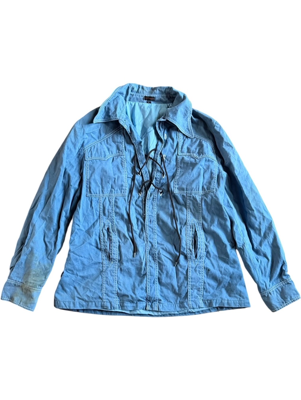 Blue Safari Vintage 70’s/80’s Lace Up Jacket